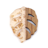 Resin & Wood Effect Pendants Leaf Natural Multicolor Charms