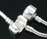 2 PCs Silver Snake Chain Necklaces for European Charm 50cm