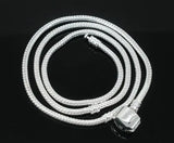 2 PCs Silver Snake Chain Necklaces for European Charm 50cm
