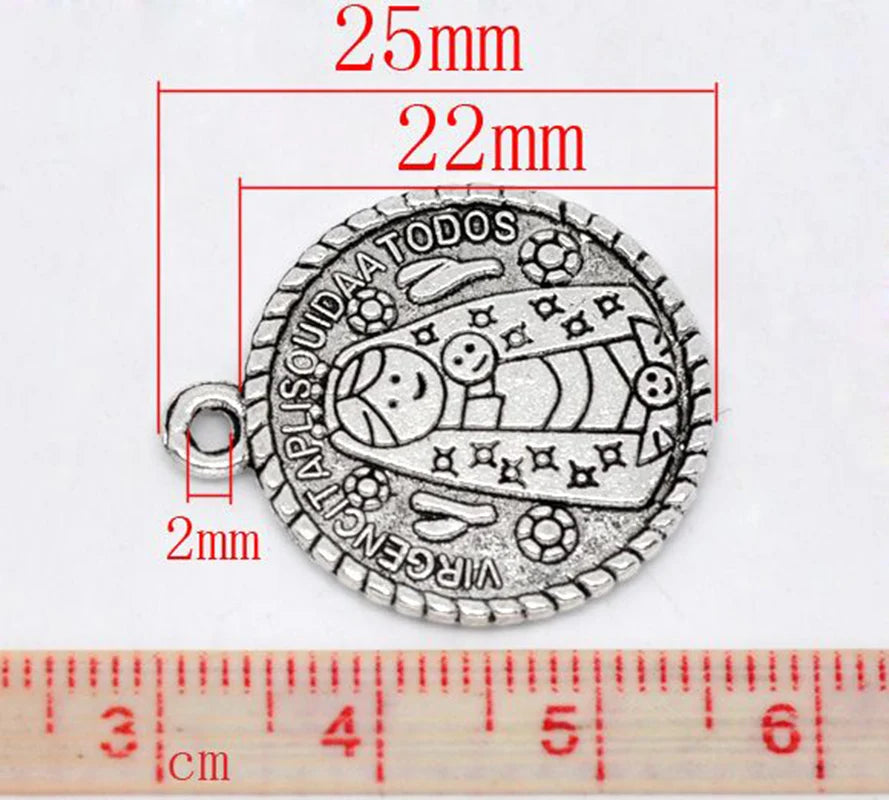 30PCs Silver Virgencita Pendants For Women Necklace Jewelry Making