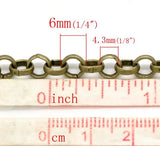 Antique Bronze Rollo Chain 6mm 10M Pack