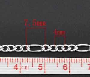 10M Silver Opened Chain Findings for Jewelry Making