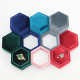 DoreenBeads Hexagon Velvet Jewelry Box