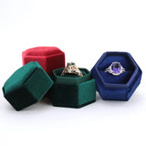 DoreenBeads Hexagon Velvet Jewelry Box