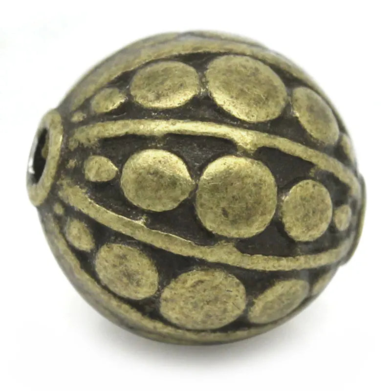 Vintage Spacer Beads Ball Antique Bronze Metal Beads DIY Necklace 30PCs