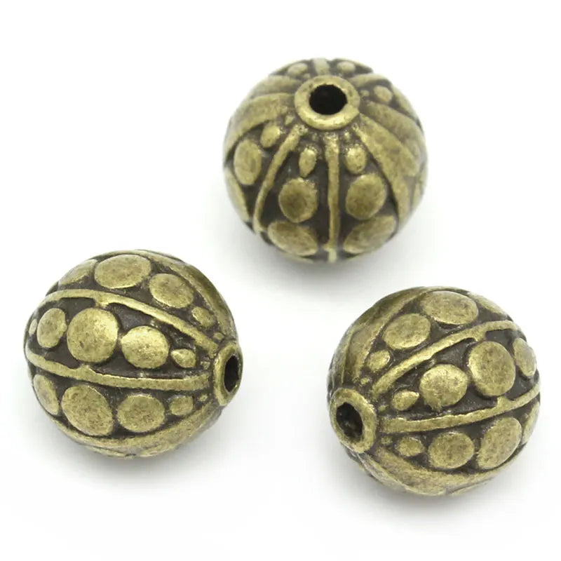 Vintage Spacer Beads Ball Antique Bronze Metal Beads DIY Necklace 30PCs