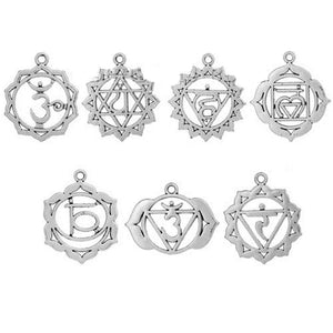 Zinc Alloy Chakra Pendants Flower Hollow DIY Jewelry