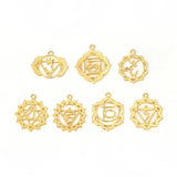 Zinc Alloy Chakra Pendants Flower Hollow DIY Jewelry