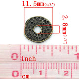 Zinc Alloy Hammered Spacer Beads Round Antique Bronze Dot Carved DIY Jewelry