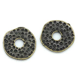 Zinc Alloy Hammered Spacer Beads Round Antique Bronze Dot Carved DIY Jewelry