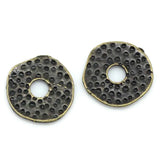 Zinc Alloy Hammered Spacer Beads Round Antique Bronze Dot Carved DIY Jewelry