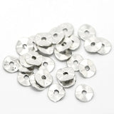 Zinc Alloy Wavy Spacer Beads Disc Antique Silver 9mm Dia 200 PCs