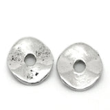 Zinc Alloy Wavy Spacer Beads Disc Antique Silver 9mm Dia 200 PCs