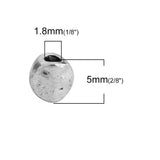 200pcs 5mm x 5mm Round Spacer Beads for DIY Jewelry, Hole 1.8mm