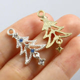 10PCs Christmas Tree Charms Pendant DIY Necklace Earrings Findings