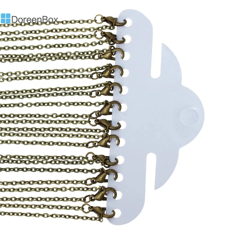 DoreenBox Antique Bronze Cable Chains Necklace DIY 62cm 12Pcs