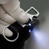 Multi-Functional Leather Keychain LED Light Beer Opener