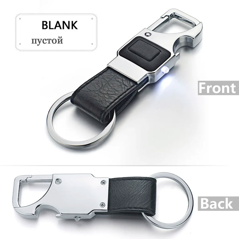Multi-Functional Leather Keychain LED Light Beer Opener