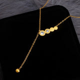 Roman Number Necklace Zircon Pendant Stainless Steel Charm Jewelry Wholesale