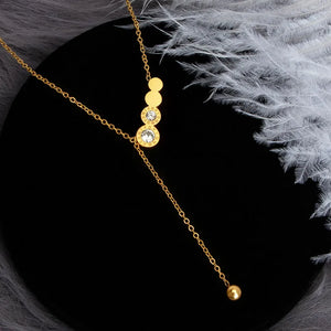 Roman Number Necklace Zircon Pendant Stainless Steel Charm Jewelry Wholesale