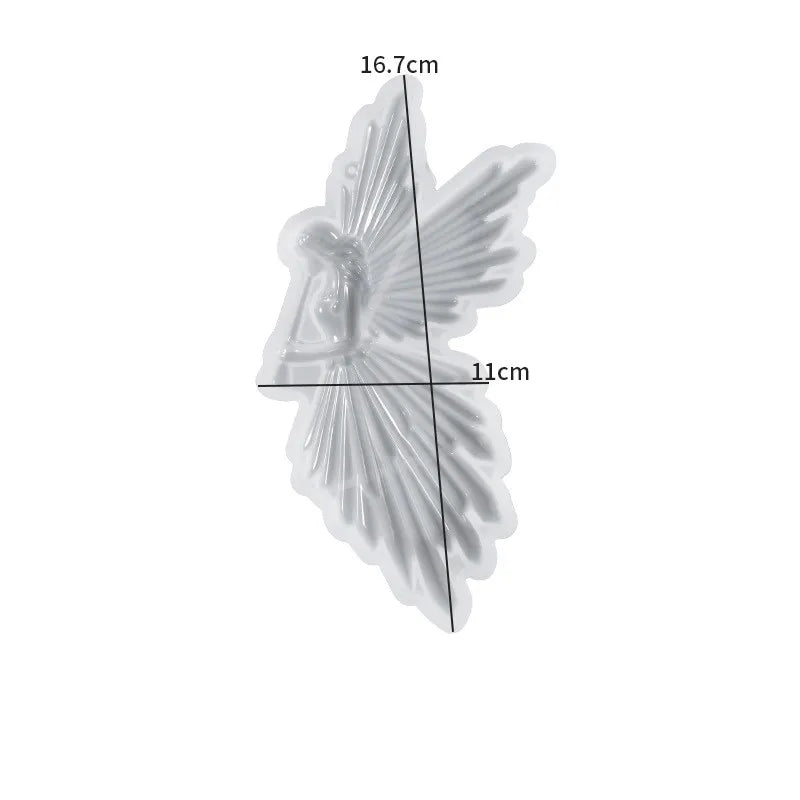 Angel Wings Flute Resin Silicone Mold for DIY Christmas Decoration Craft