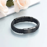 Double-Bank Leather Cremation Bangle Urn Jewelry for Ashes