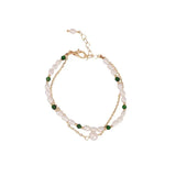 Baroque Pearl Green Crystal Bracelet Women's Jewelry