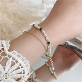 Baroque Pearl Green Crystal Bracelet Women's Jewelry