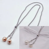 Colorful Flame Ball Pearl Necklace Baroque Long Dress Necklace