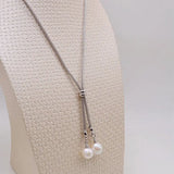 Colorful Flame Ball Pearl Necklace Baroque Long Dress Necklace