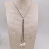 Colorful Flame Ball Pearl Necklace Baroque Long Dress Necklace