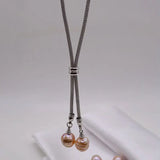 Colorful Flame Ball Pearl Necklace Baroque Long Dress Necklace