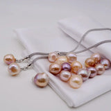 Colorful Flame Ball Pearl Necklace Baroque Long Dress Necklace