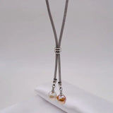 Colorful Flame Ball Pearl Necklace Baroque Long Dress Necklace