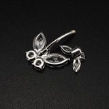 Sterling Silver Double Butterfly Navel Piercing Belly Button Rings