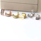 Double Ceramic Rivet-shape Earrings Gear Earrings Women's Personality Versatile