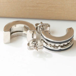 Double Ceramic Rivet-shape Earrings Gear Earrings Women's Personality Versatile