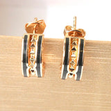 Double Ceramic Rivet-shape Earrings Gear Earrings Women's Personality Versatile