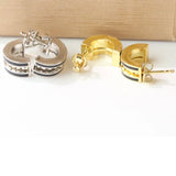 Double Ceramic Rivet-shape Earrings Gear Earrings Women's Personality Versatile