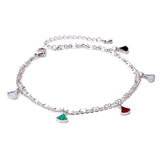 Double Chain Anklet with Scallop Shell Pendant, Titanium Steel