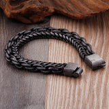 Stainless Steel Double Chain Men's Bracelet 10-Inch with Magnet Clasp