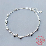 Double Chain Star Pendant Anklet Beaded Foot Jewelry