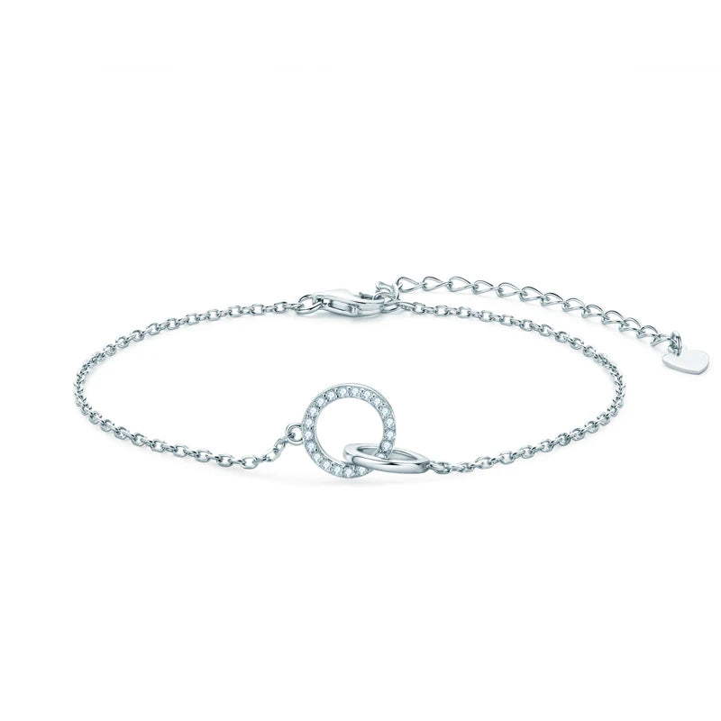 Eternity Moissanite Bracelet 925 Sterling Silver Charm Jewelry Gift
