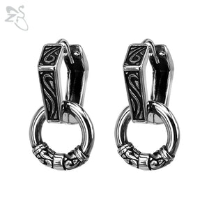 Punk Piercing Double Circle Hoop Earrings
