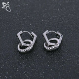 Punk Piercing Double Circle Hoop Earrings