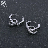 Punk Piercing Double Circle Hoop Earrings