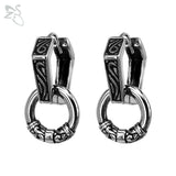 Punk Piercing Double Circle Hoop Earrings