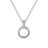 Double Circle Pendant & Necklace 925 Sterling Silver Women Fine Jewelry