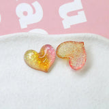 100pcs Glitter Heart Resin Cabochons 20*17mm Flatback Necklace Pendant
