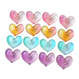 100pcs Glitter Heart Resin Cabochons 20*17mm Flatback Necklace Pendant